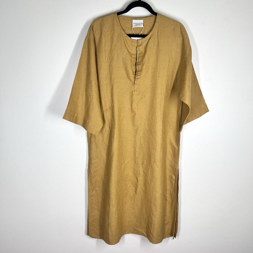 New Parachute Linen House Dress Ochre Tan XS 100% Linen Oversized Fit - Picture 4 of 10